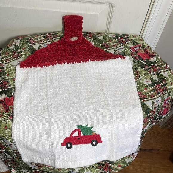 Christmas Kitchen Gift Set Dish Cloth Scrubby Ornament Towel Tin Can Truck Gifts - Picture 9 of 14